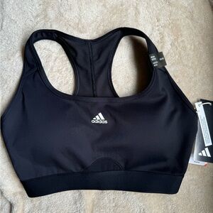 New ADIDAS Powerreact Training Support TechFit Sports Bra Black Size XSDD